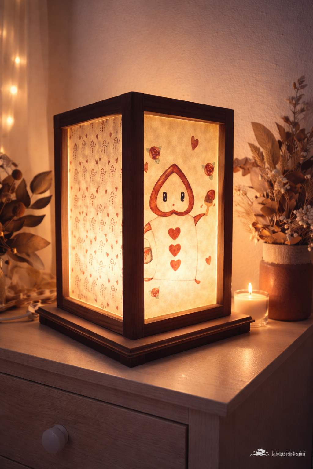 lampada artigianale in legno