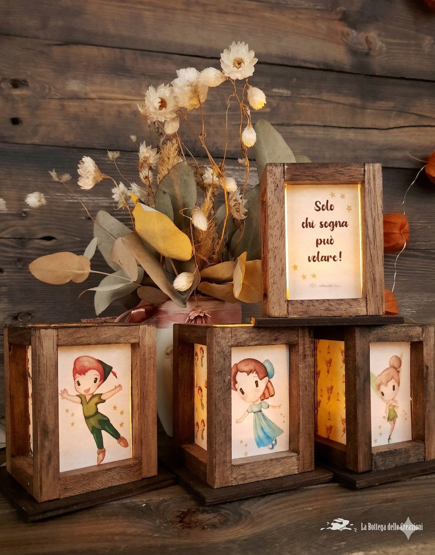 Bomboniere Lanterne in Legno Peter Pan