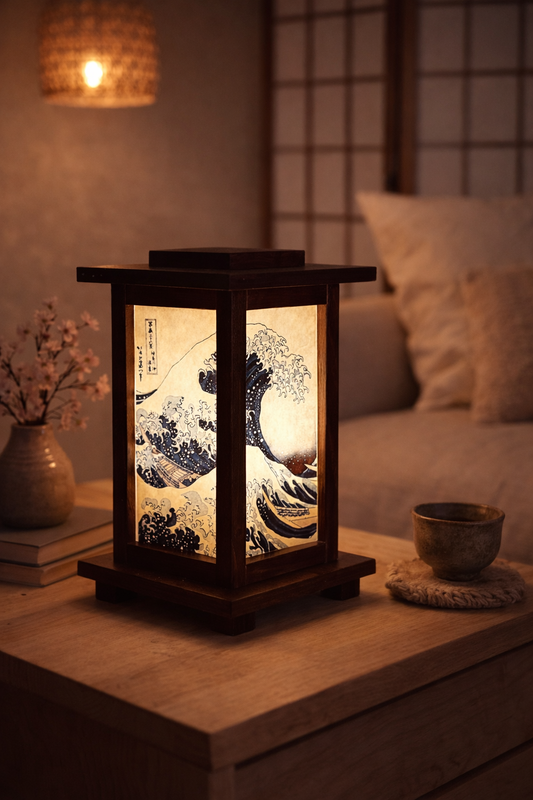 Lampade in Legno  "Onda di Kanagawa"