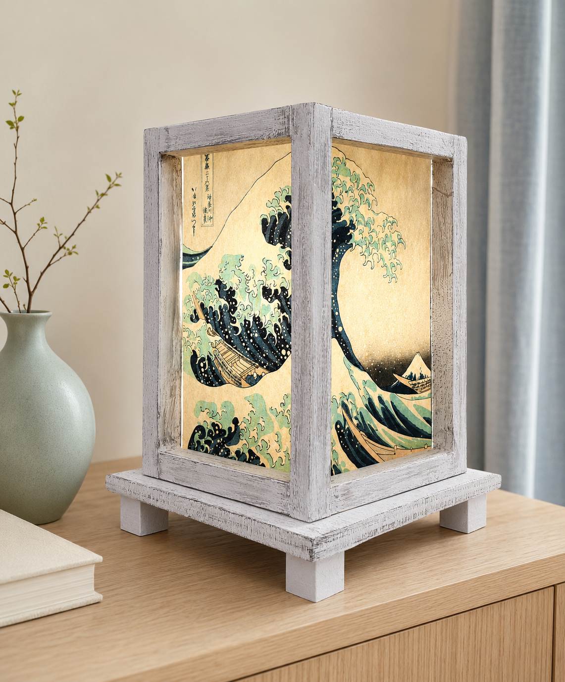 Lampade in Legno  "Onda di Kanagawa"