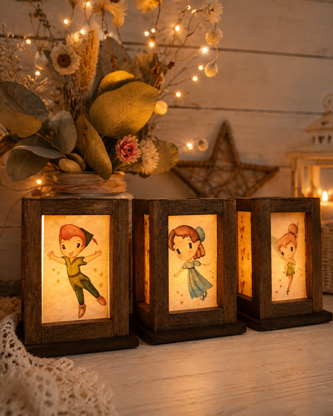 Bomboniere Lanterne in Legno Peter Pan