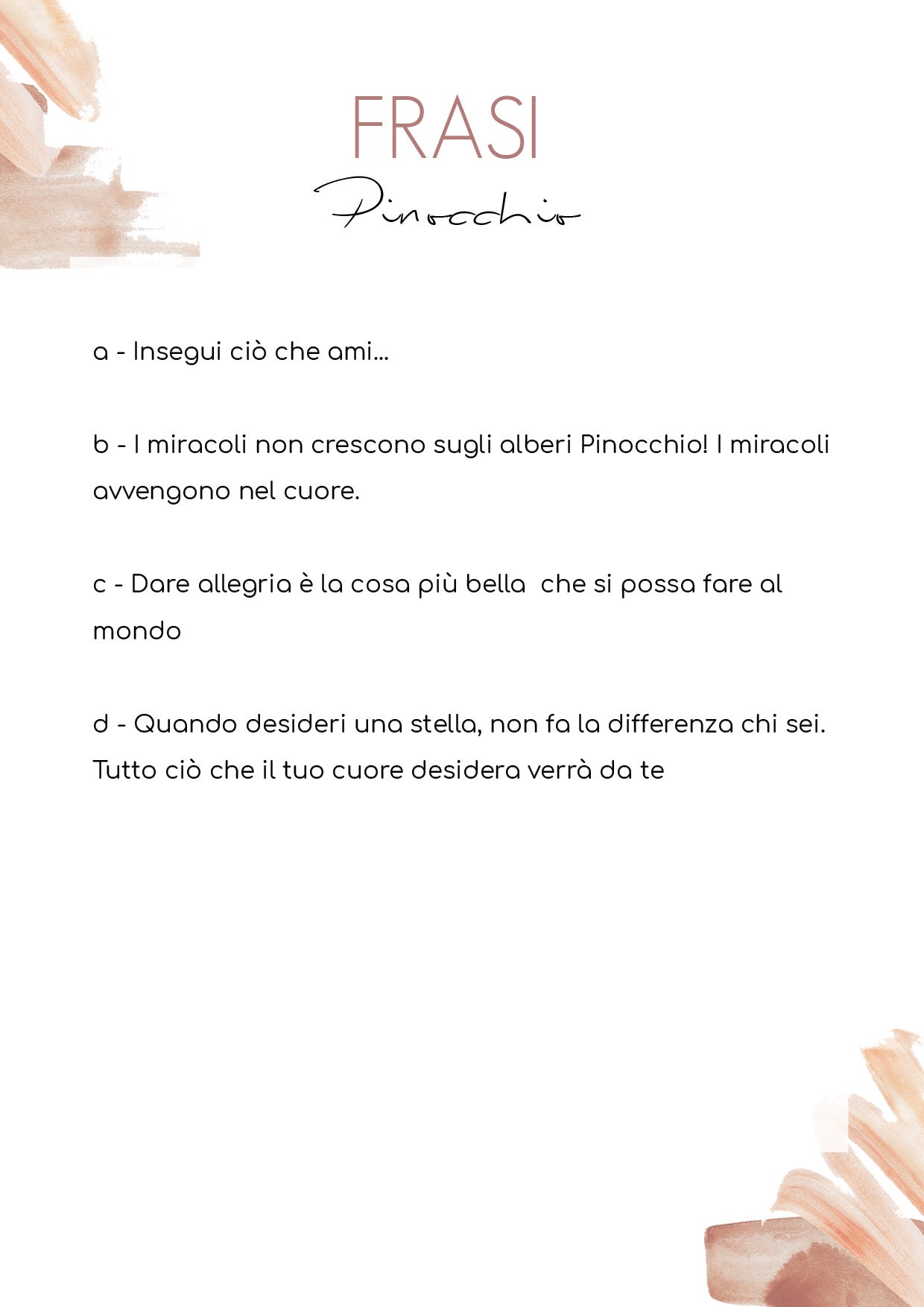 Quadretti cornicette Pinocchio