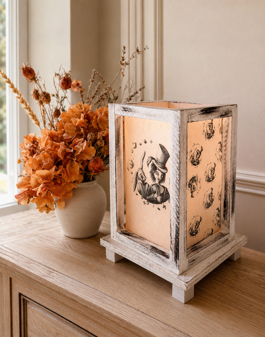 Lampade in Legno Alice nel Paese delle Meraviglie vintage