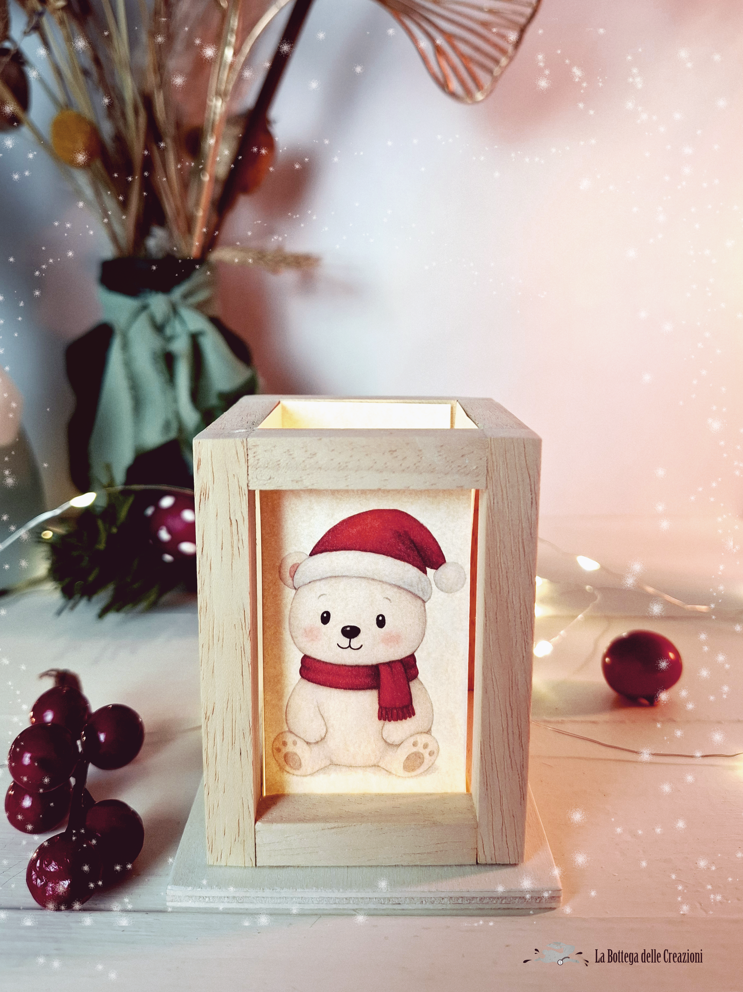 Lanterne in legno LED Natale