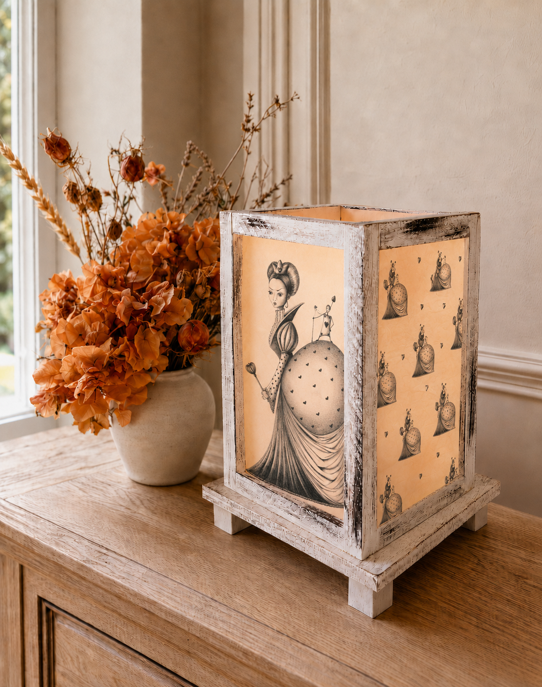 Lampade in Legno Alice nel Paese delle Meraviglie vintage