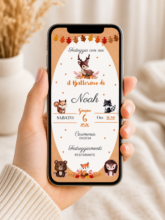Invito Digitale Animaletti del Bosco