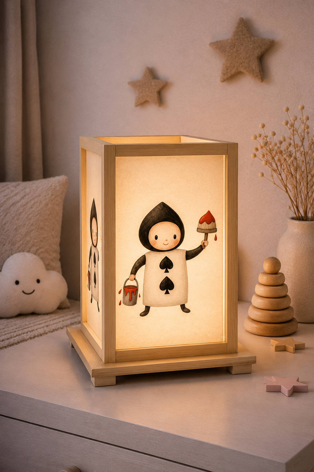 Lampade in Legno Alice nel Paese delle Meraviglie