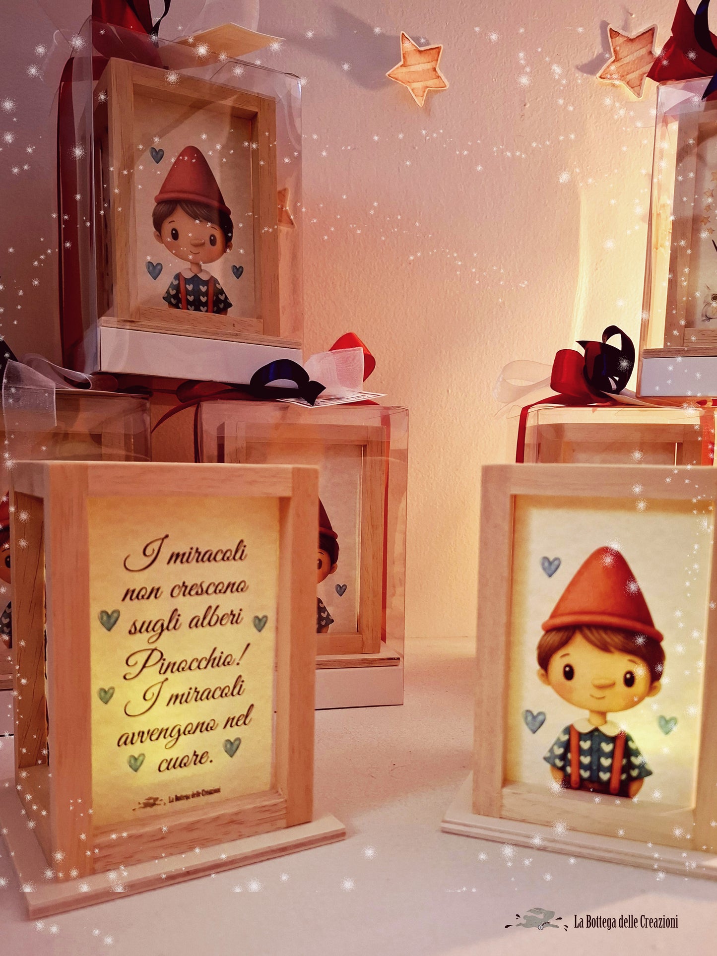 Bomboniere Lanterne in Legno Pinocchio