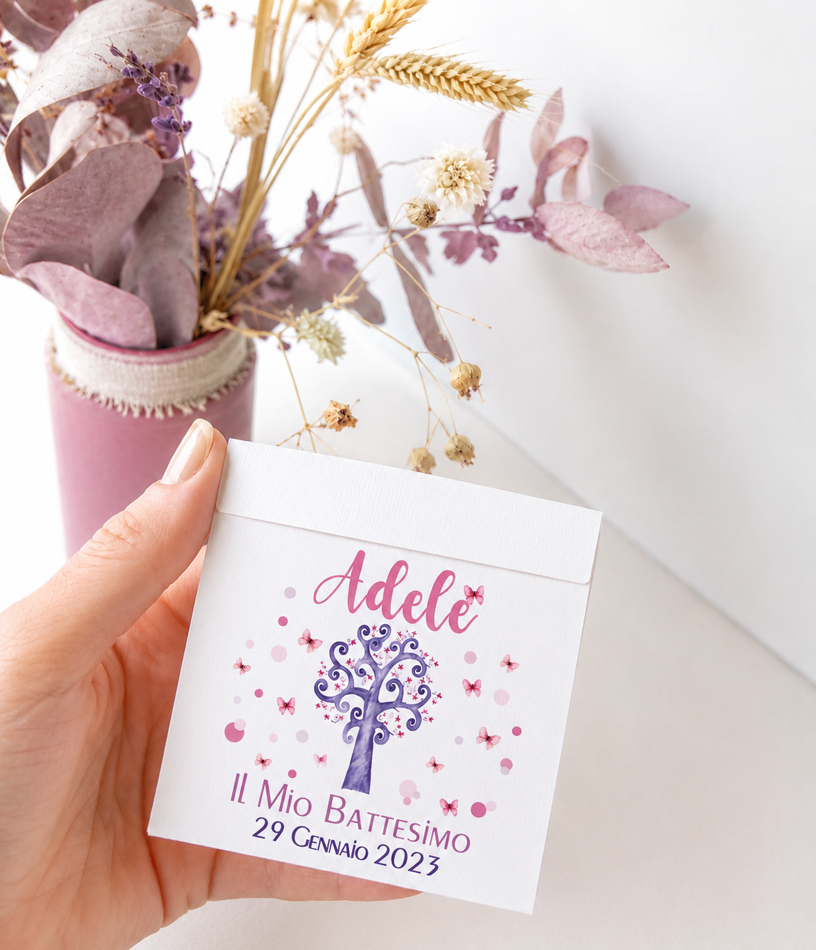 SCATOLINE CARD porta confetti ALBERO DELLA VITA