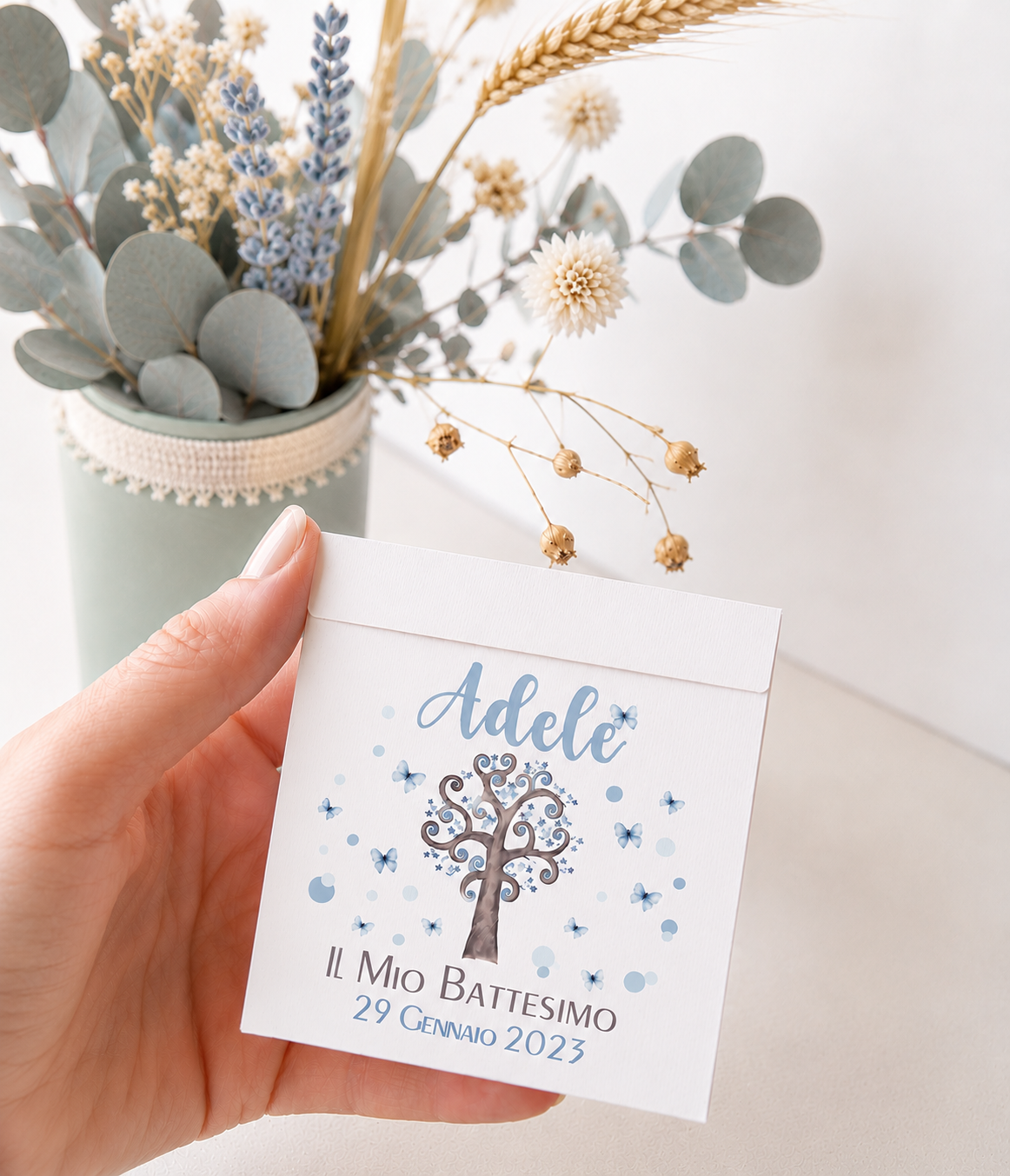 SCATOLINE CARD porta confetti ALBERO DELLA VITA