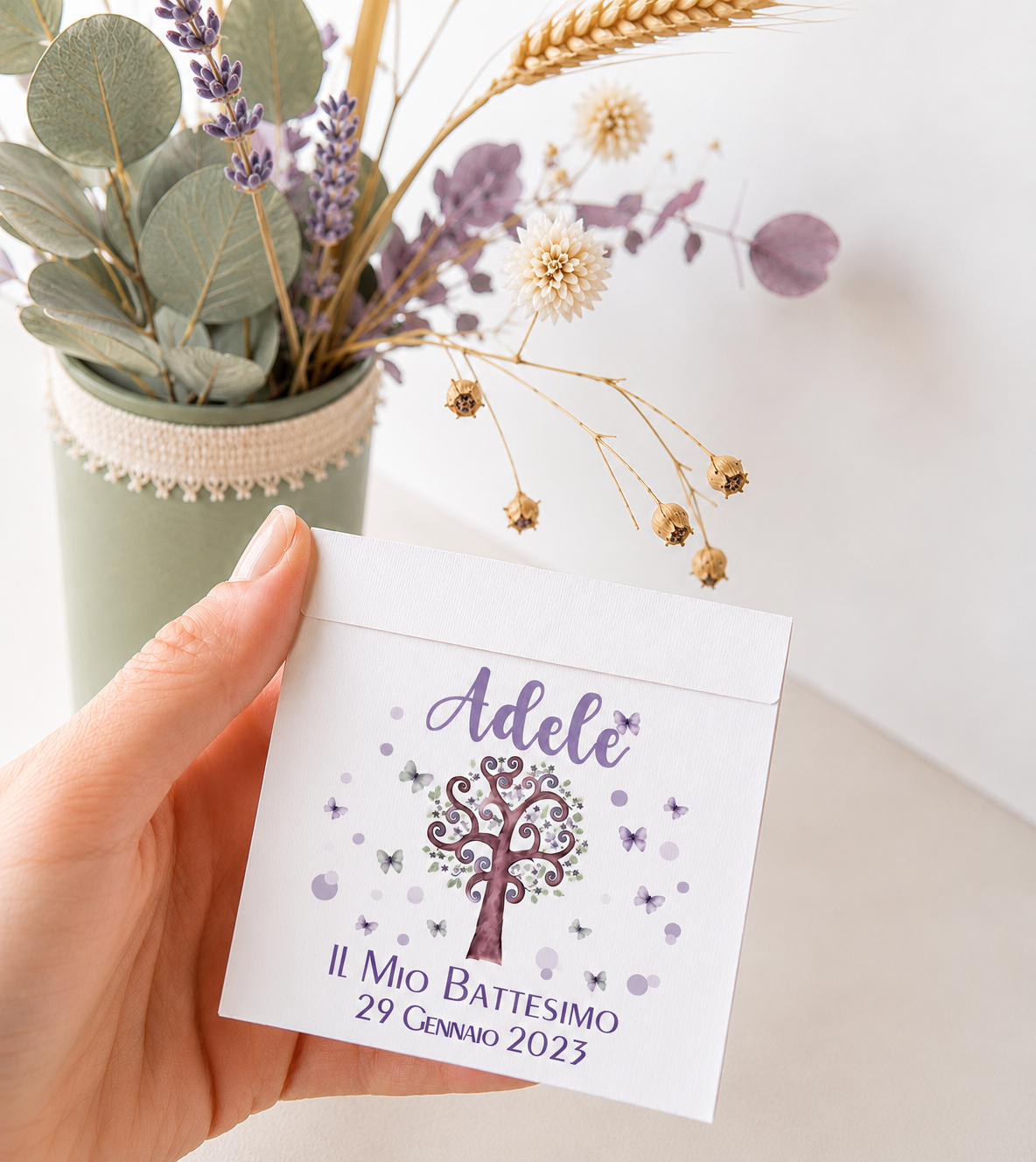 SCATOLINE CARD porta confetti ALBERO DELLA VITA