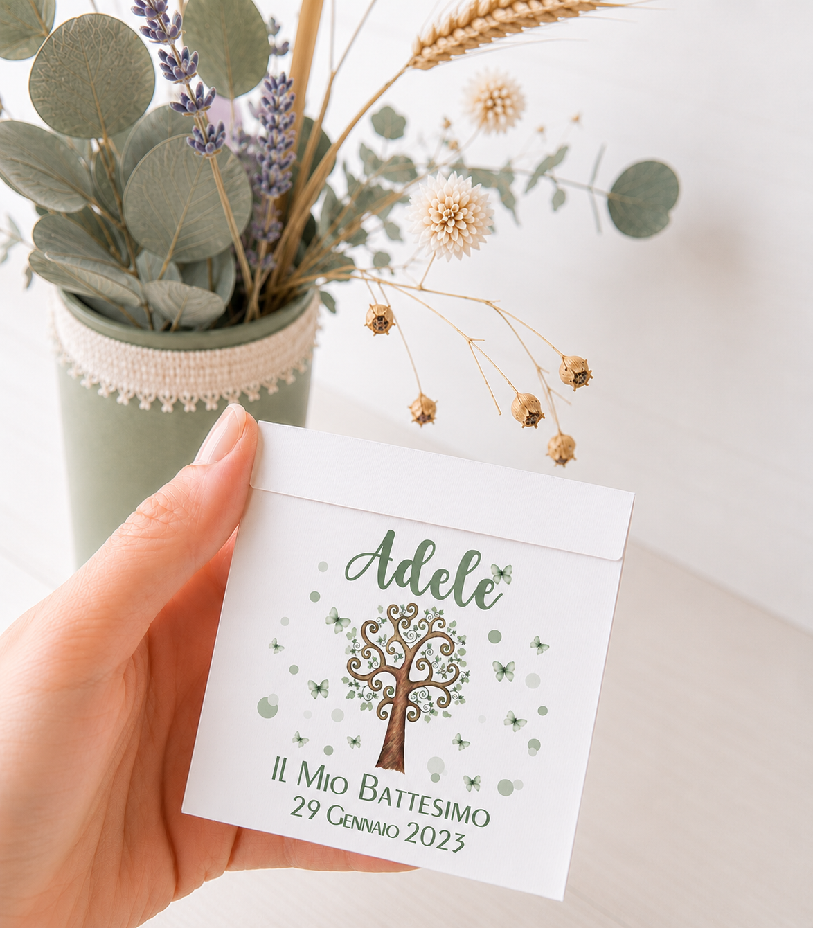 SCATOLINE CARD porta confetti ALBERO DELLA VITA
