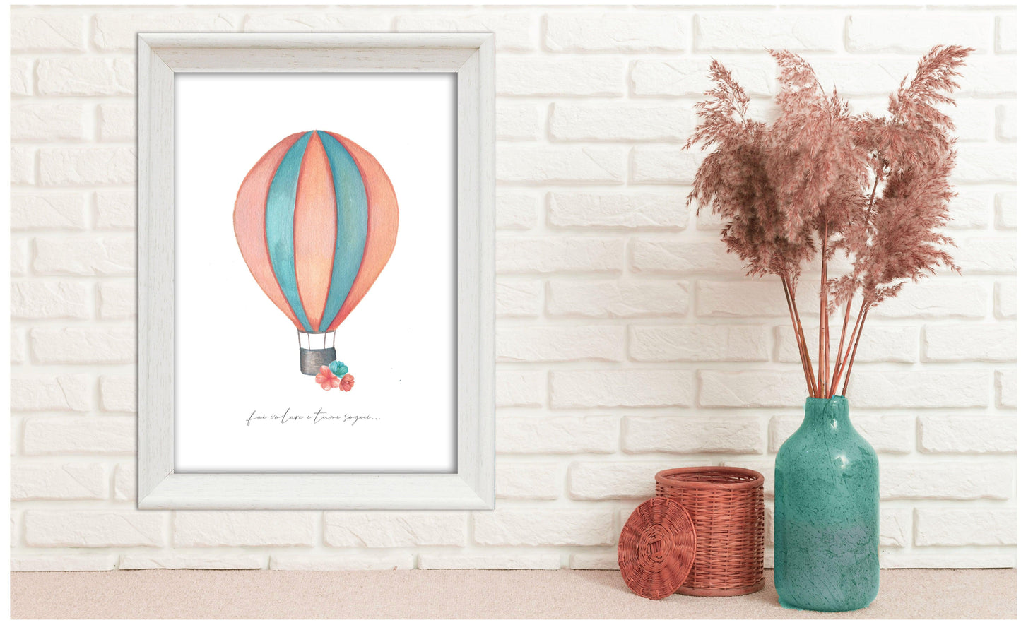 Stampa Mongolfiera ILLUSTRAZIONE  Gouache La Bottega delle Creazioni